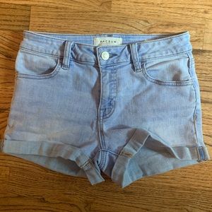 Pacsun light wash super stretch shortie shorts